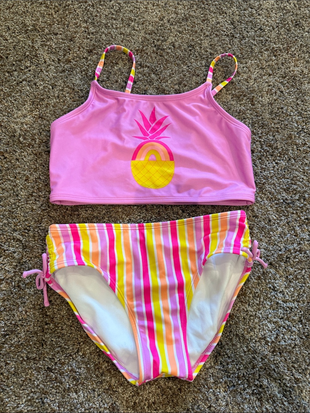 Cat & Jack Pink Pineapple Two-Piece Girls Swim Bikini